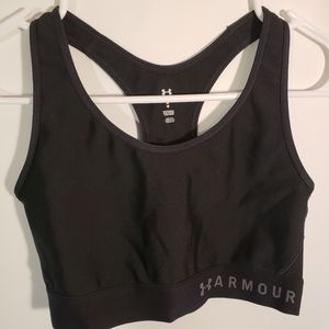 Under Armour Black Sports Bra Dry Fitt Medium Gym Athletic Fittness Top